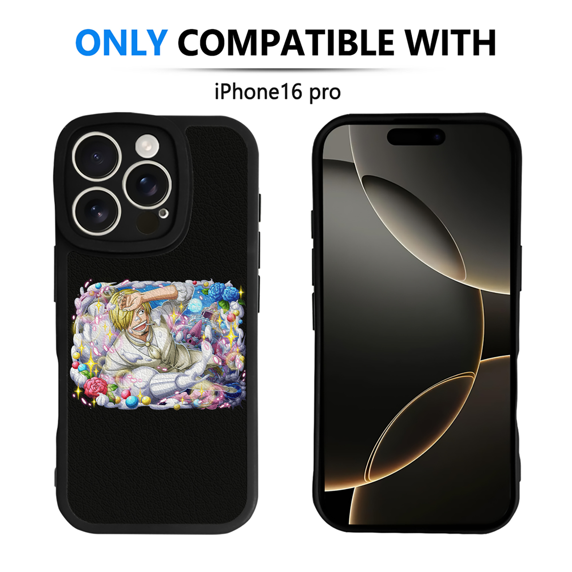 （画像用） ワンピース サンジ ONE PIECE Sanji 【iPhone 16シリーズ対応】シリコンスマホケース（レザー調） 材質：シリコン